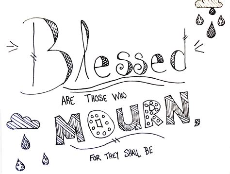 Blessed Are Those That Mourn Quote Coloring Page Etsy