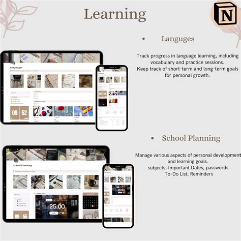 Notion Template 2024 That Girl Aesthetic Dashboard Planner All In One