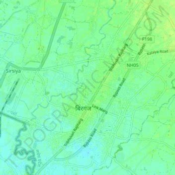 Birgunj topographic map, elevation, terrain