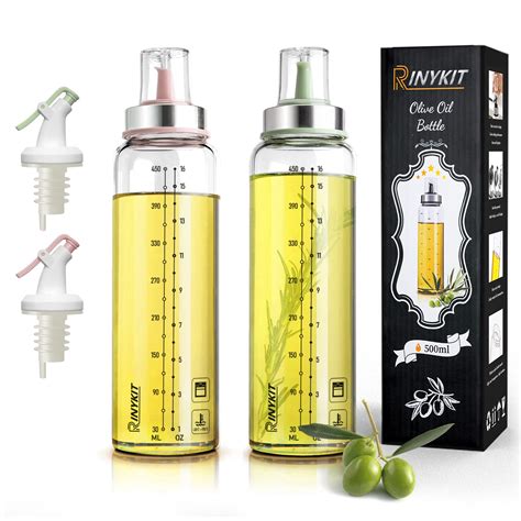 Olive Oil Bottle Dispenser By RINYKIT 17 Oz Oil And Vinegar Dispenser