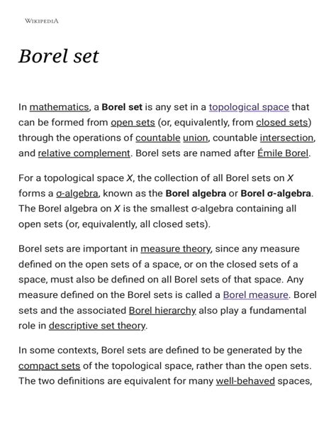 Borel Set Wikipedia