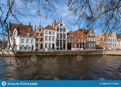 Medieval Architecture in the Old Town of Bruges Brugge, Belgium Stock ...