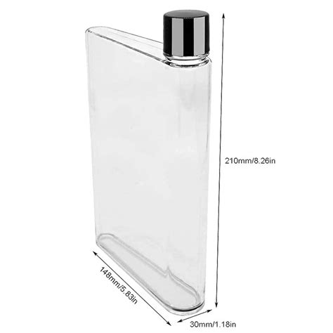 Clear Reusable Slim Flat Water Bottle 420ml Wise Living Nz