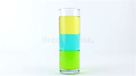 Liquid Or Layer Density Experiment Using 3 Separate Layers Consisting