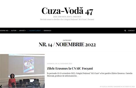 Noul Num R Al Revistei Digitale A Elevilor De La Colegiul Cuza Din