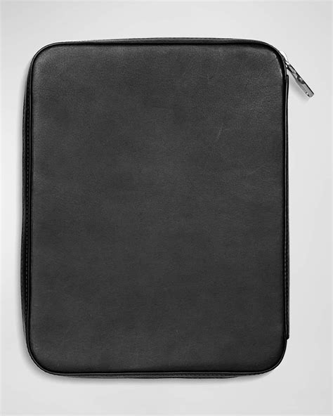 Shinola Men's Tech Portfolio Leather Zip Pouch | Neiman Marcus