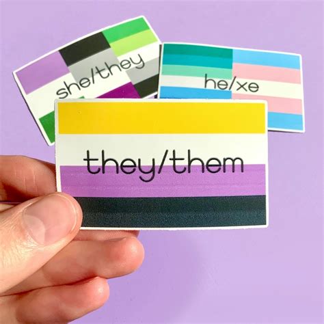 Customizable Pronoun Stickers Lgbtq Gay Lesbian Bisexual Etsy