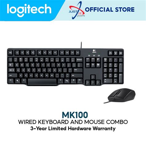 Logitech Mk100 Classic Desktop Full Size Wired Keyboard Mouse Combo Shopee Malaysia