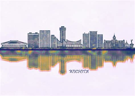 Wichita Skyline Painting by NextWay Art - Fine Art America