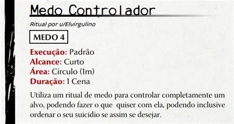 Homebrew Ritual De Ordem Paranormal Rpg Paranormal Rpg Ritual