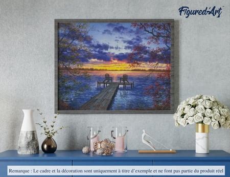 Peinture par Numéro Figured Art Ponton au coucher de soleil Kit de