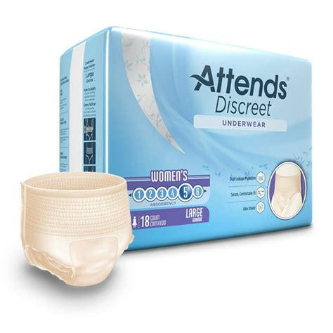 Attends Discreet Womens Protective Underwear L With Dual Leakage