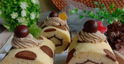 Resep Polka Mocca Chiffon Roll Cake Oleh Erlyn Bukhori Cookpad