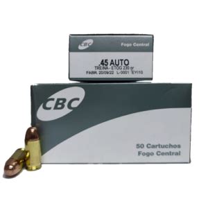 Munição CBC 45 auto ETOG 230gr Treina Armas Rio Preto