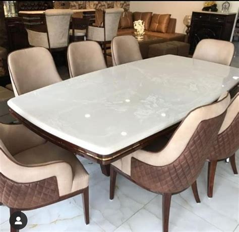 Rectangular Artificial White Onyx Dining Table 6 Seater At 143000