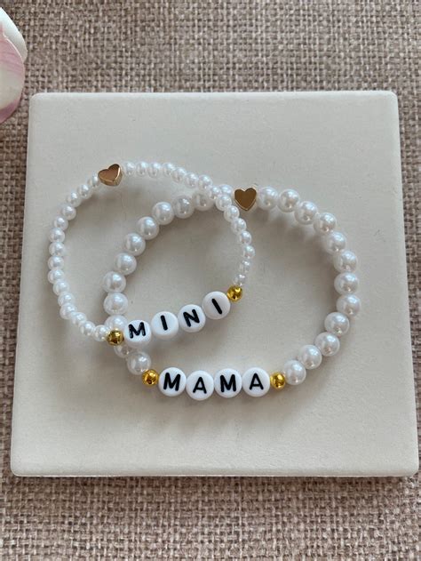 Mama Mini Bracelet Set Mama And Me Bracelet Etsy