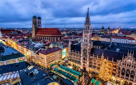 Wallpaper Munich, Germany, city, night, buildings, lights 1920x1200 HD ...