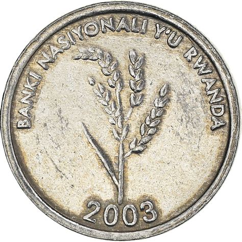 Coin Rwanda Franc 2003 Aluminum Km22 African Coins