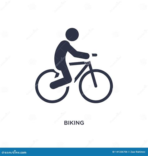 Biking Icon On White Background. Simple Element Illustration From ...