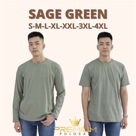 Jual SAGE Kaos Polos Cotton Combed 30s Sage Green Pria Wanita