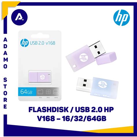 Jual Flashdisk Hp V168 16gb 32gb 64gb Usb 2 0 Karet Biru Ungu Shopee Indonesia