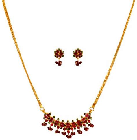 22Kt Gold Ruby Necklace Set AjNs63726 US 2 973 22Kt Gold Ruby