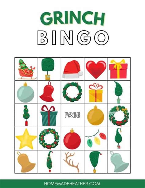 Grinch Bingo Game Printable Printable And Enjoyable Learning