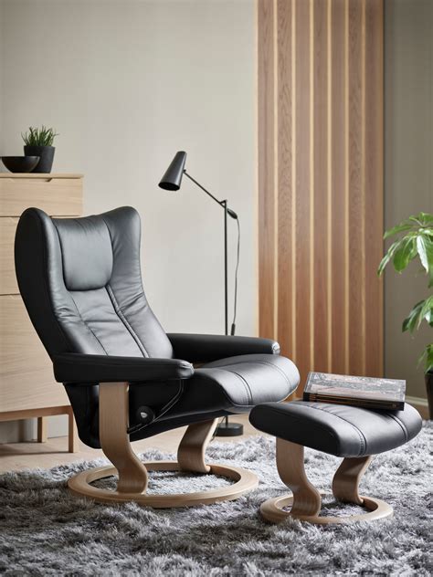 Stressless Wing Classic Recliner Chair And Ottoman