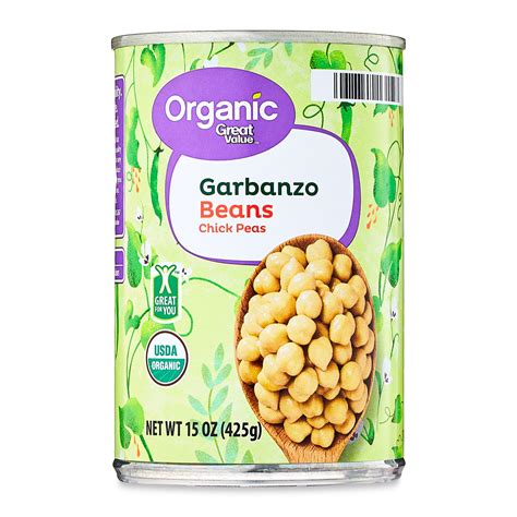 Great Value Organic Chick Pea Garbanzo Beans 15 Oz Can Walmart