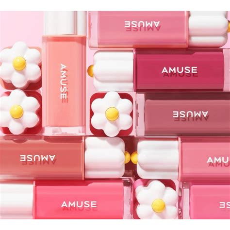 Amuse 小雛菊款 水潤光澤不沾杯唇釉 POMELO NUDE 蝦皮購物