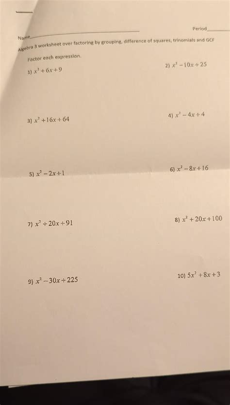 Solved X26x9 2 X2−10x25 X216x64 4 X2−4x4 X2−2x1 6