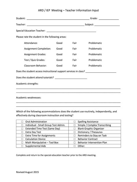 Iep Teacher Input Form Fill Out Sign Online Dochub