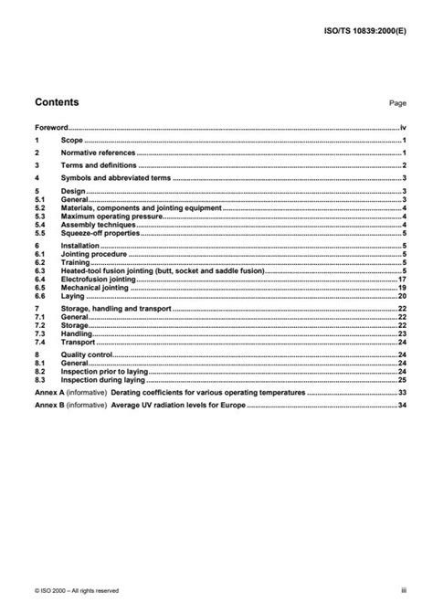 ISO TS 10839 2000 Polyethylene Pipes And Fittings For The Supply Of