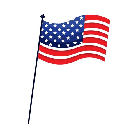 usa flag in pole 12574430 Vector Art at Vecteezy