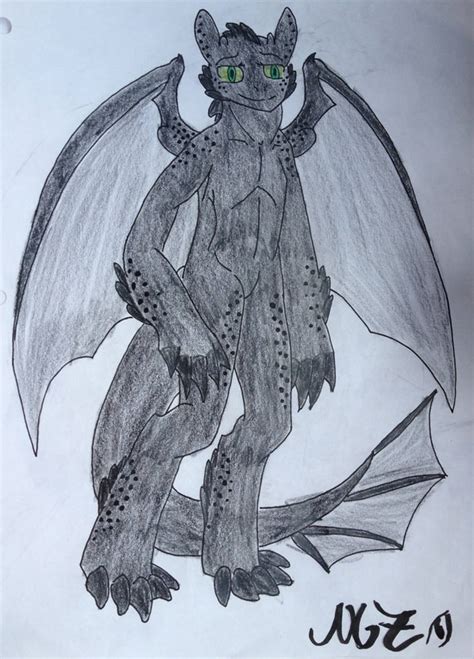 Anthro Toothless By Ander The Enderman On Deviantart