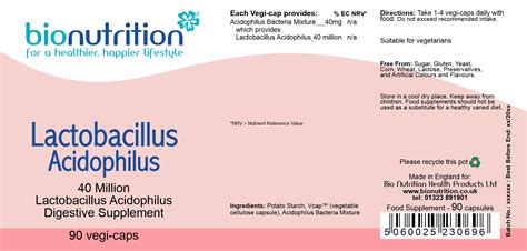 Lactobacillus Acidophilus > Digestive Health > Bio Nutrition