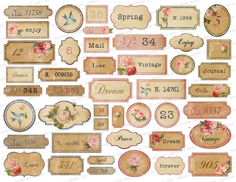 Vintage Printable Stickers