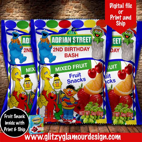 Sesame Street fruit snacks – Glitzy Glamour Designs