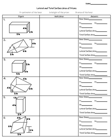 Surface Area Of Prisms Cylinders