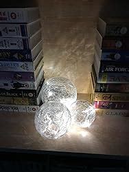 Gadgy Crackle Glass Ball Lights Set 3 Ø 8 10 12 cm Globes