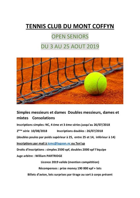 Affiche Open Tcmc Page Ligue Caledonienne De Tennis