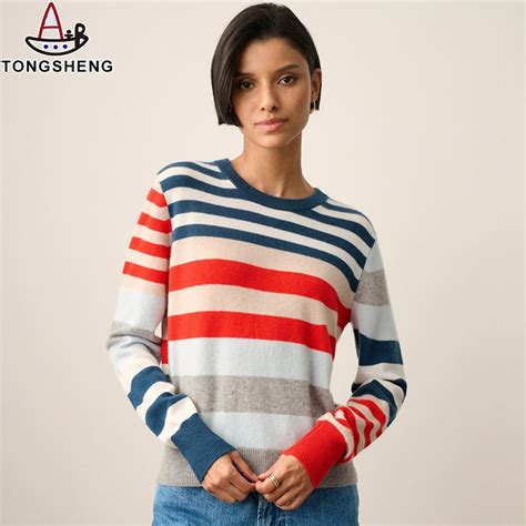 Multicolor Striped Sweater Manufacturer TONGSHENG