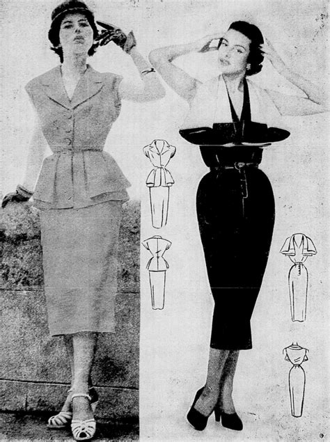 ANOS DOURADOS IMAGENS FATOS FATOS Moda ROUPAS FEMININAS DE 1952