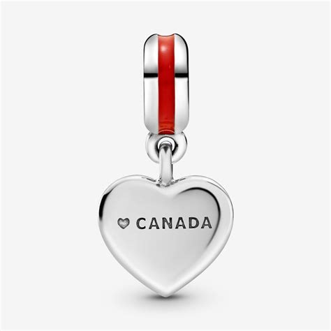 Canadian Flag Heart Dangle Charm Pandora Es