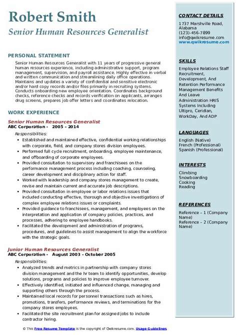 Human Resources Generalist Resume Template Let Your Hr Generalist Skills Shine Through By