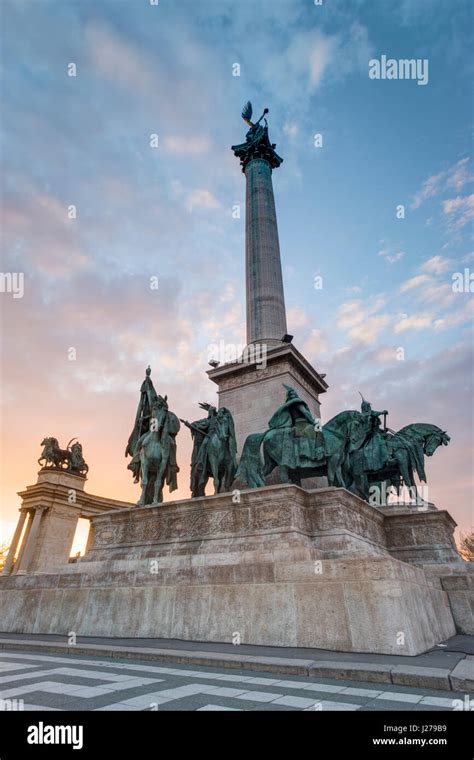 Millennium Monument Heroes Square Budapest Hungary Stock Photo Alamy