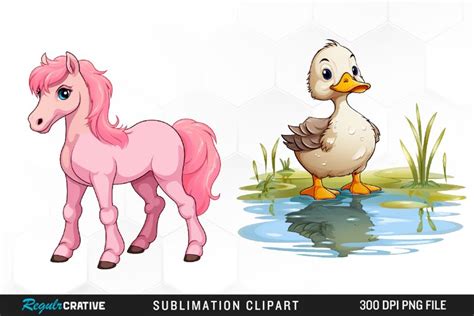 Watercolor Farm Animals Clipart