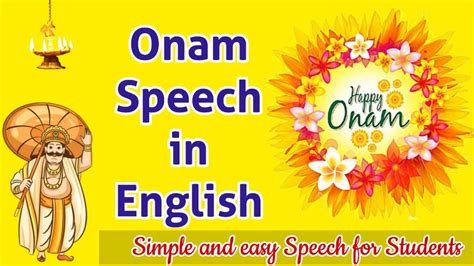 Onam Speech In English Few Lines On Onam Speech On Onam Youtube