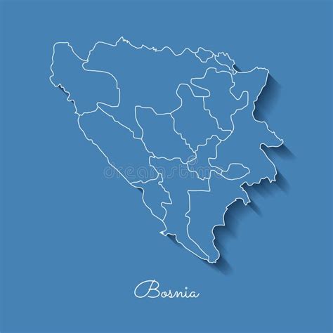 Bosnia Region Map Colorful Isometric Top View Stock Vector