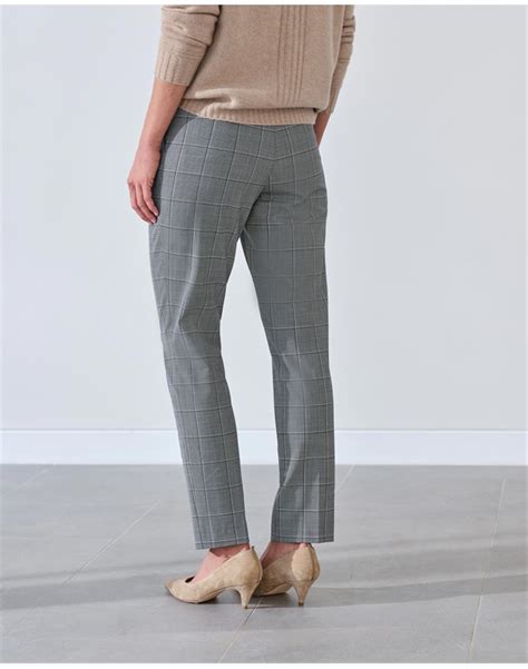 Black Windowpane Check Slim Leg Wool Blend Trouser Pure Collection